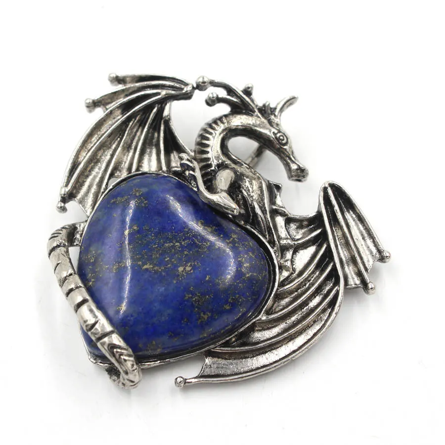 Bloodstone Bloom Dragon - Gothic Heart Pendant by The Nevermore
