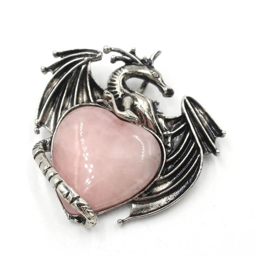 Bloodstone Bloom Dragon - Gothic Heart Pendant by The Nevermore