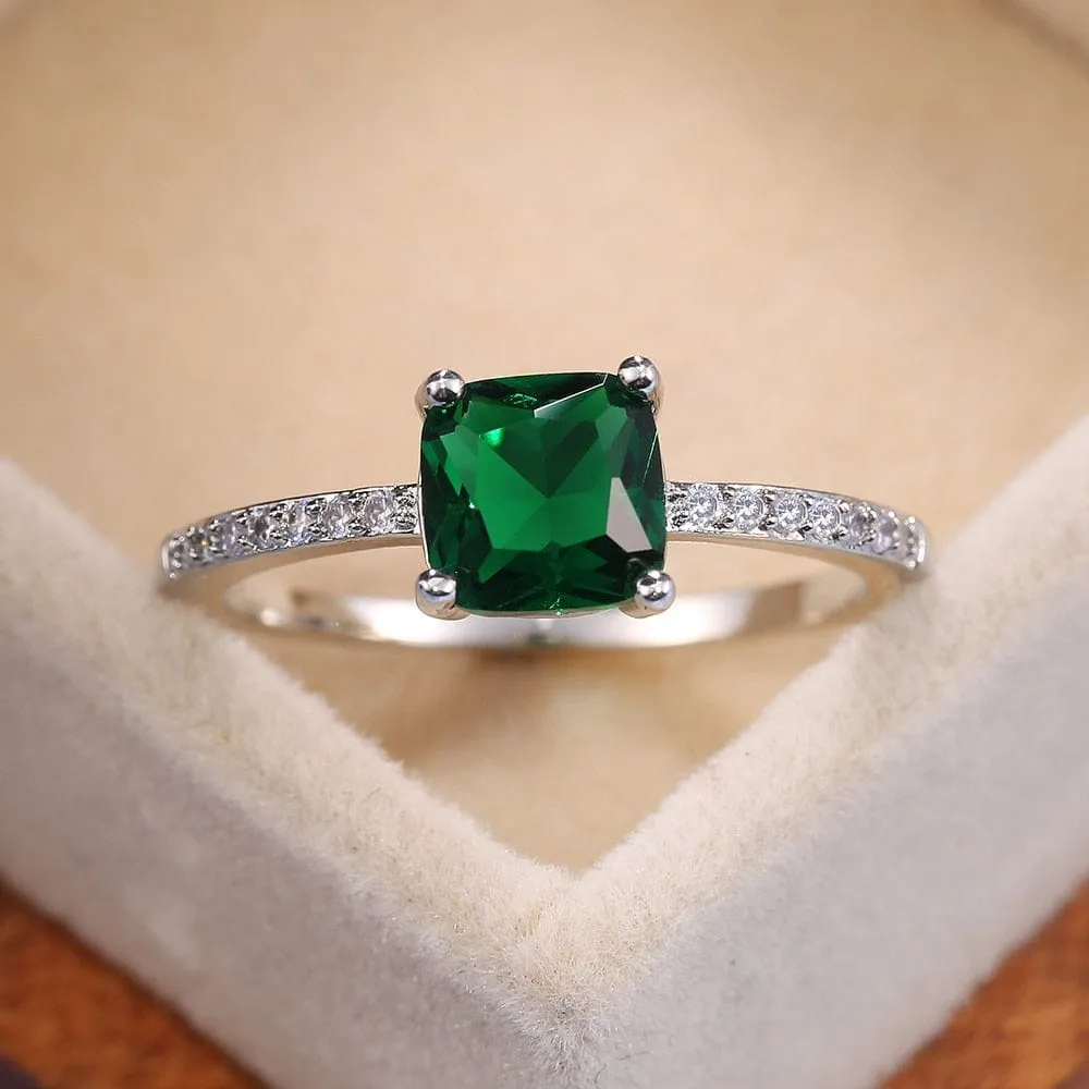 Blue Stone Women Rings Elegant Engagement Jewelry Rings