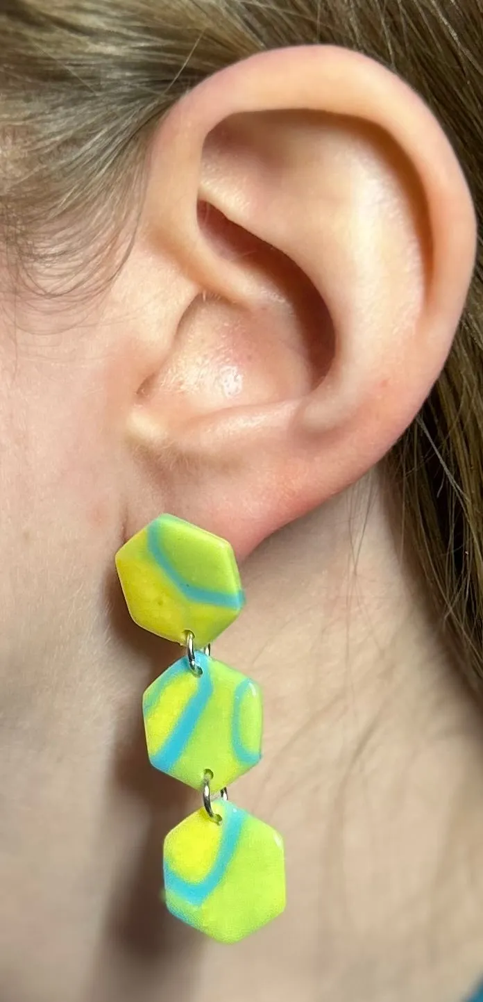 Bright Blue and Green Chloe Earrings
