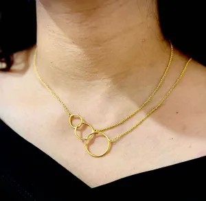 Brio Three Tier 925 Sterling Silver Ring Necklace