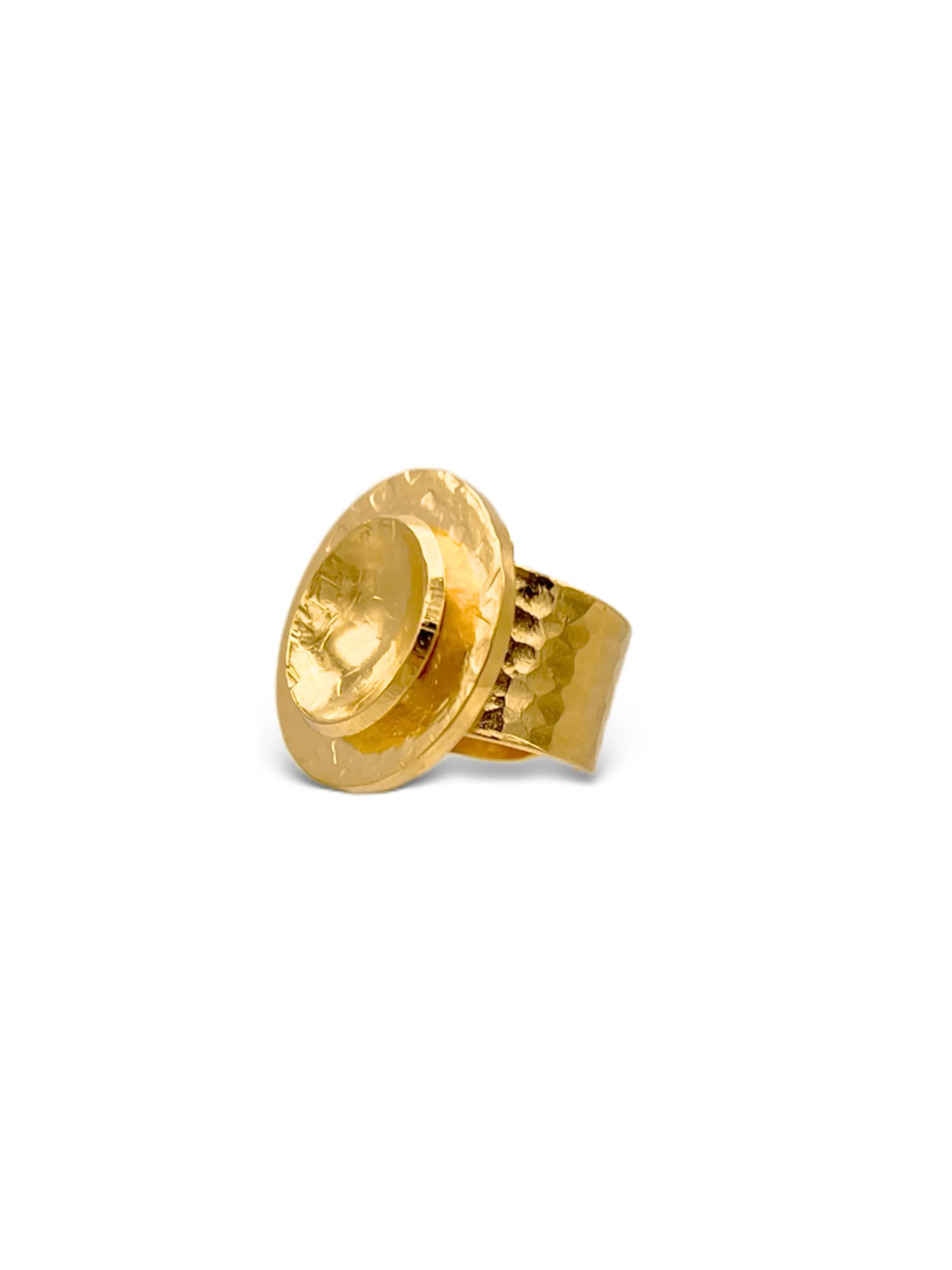 Buttercup Textured Adjustable Ring