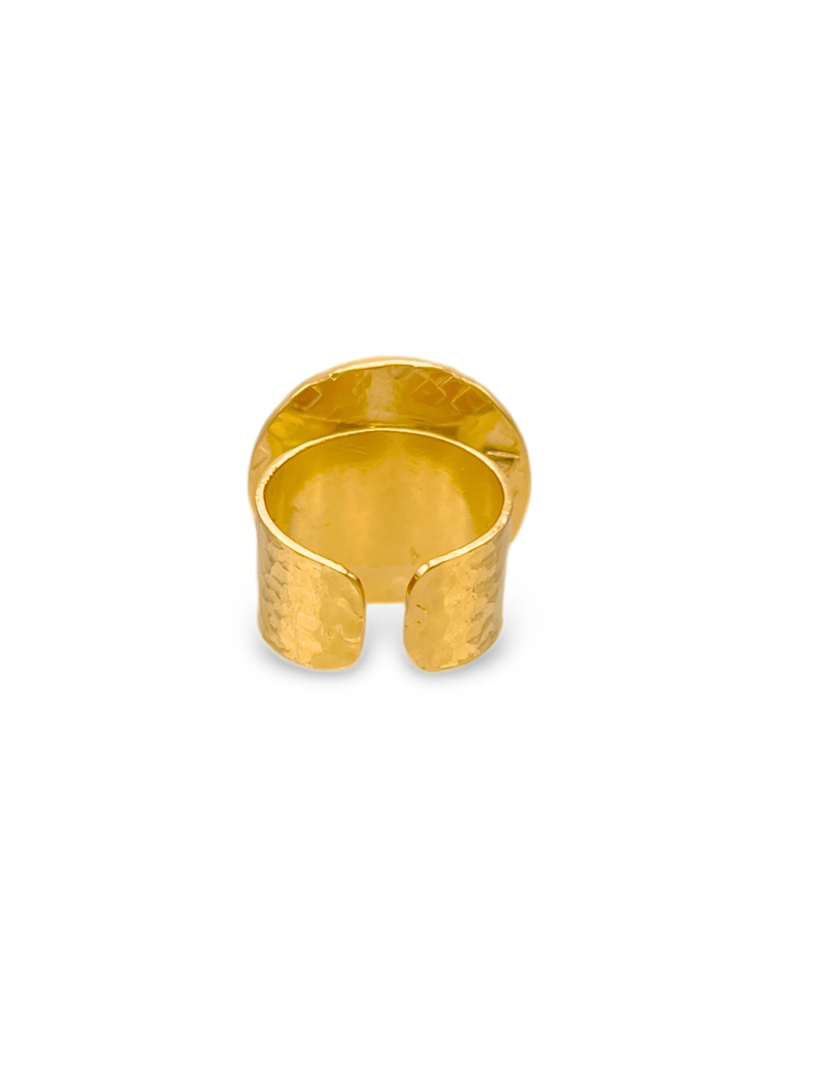 Buttercup Textured Adjustable Ring