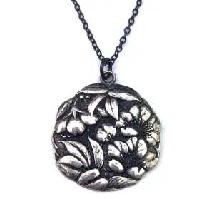 CAMELLIA Meiji Era Button Necklace - SILVER