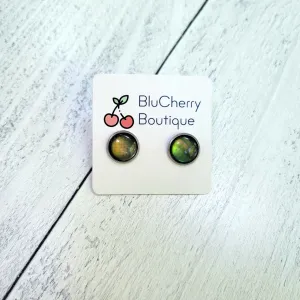 Cat's Eye Stone Stud Earrings