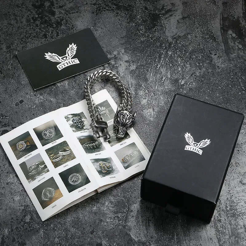 Celtic Wolf Stainless Steel Animal Bracelet