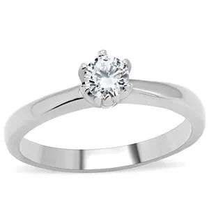 CJ158TK Wholesale Stainless Steel Round Cut Cubic Zirconia Promise Ring
