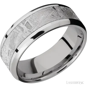 Cobalt Chrome with Polish , Polish Finish and Meteorite Inlay - 8MM