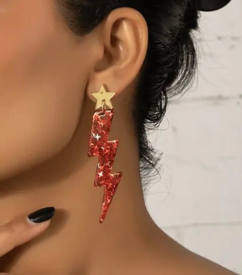 Confetti Glitter Tortoise shell dangle | colourful acetate laser cut | acrylic lightnight shaped earrings | christmas gift