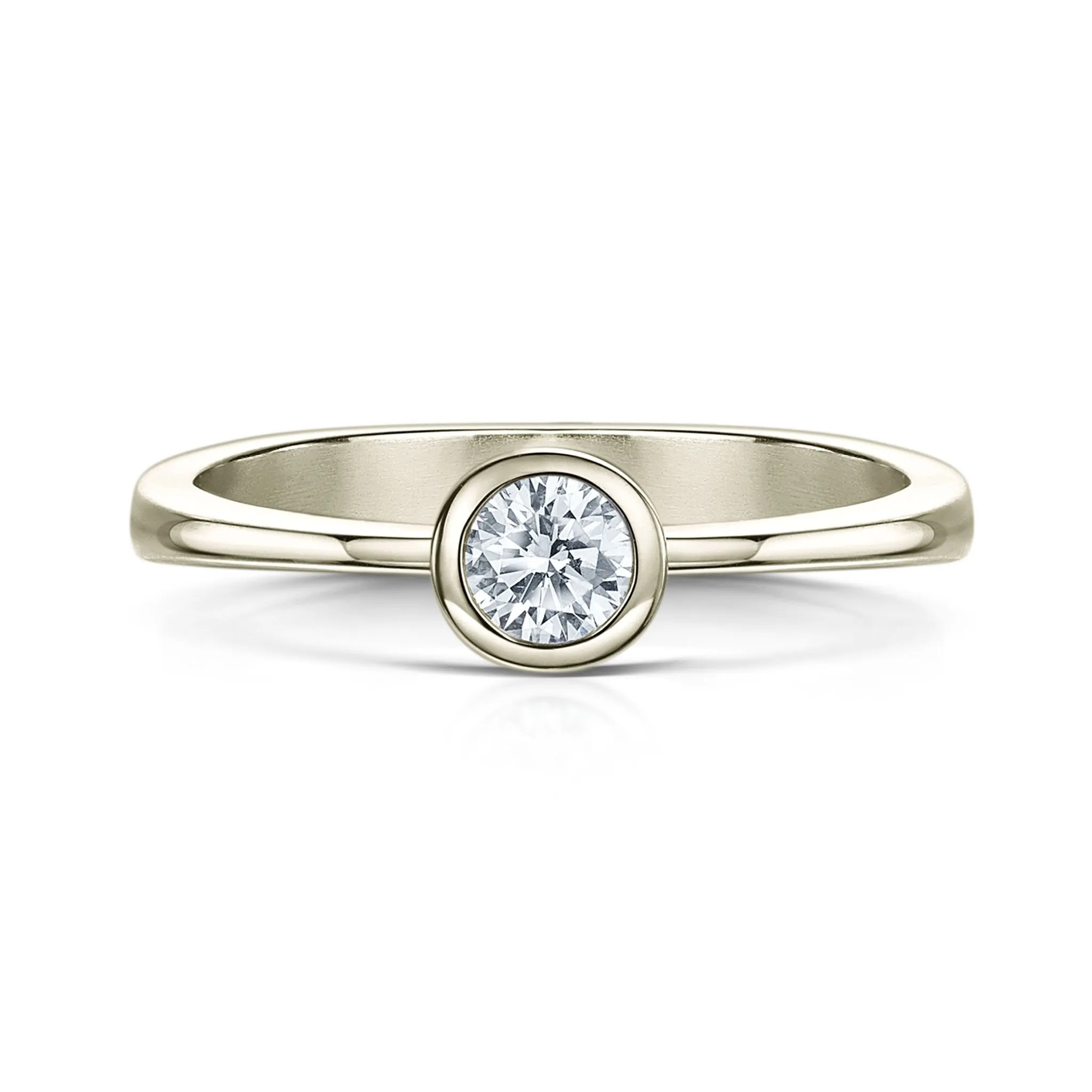 Contemporary 0.25ct Solitaire Diamond Ring in 18ct White Gold