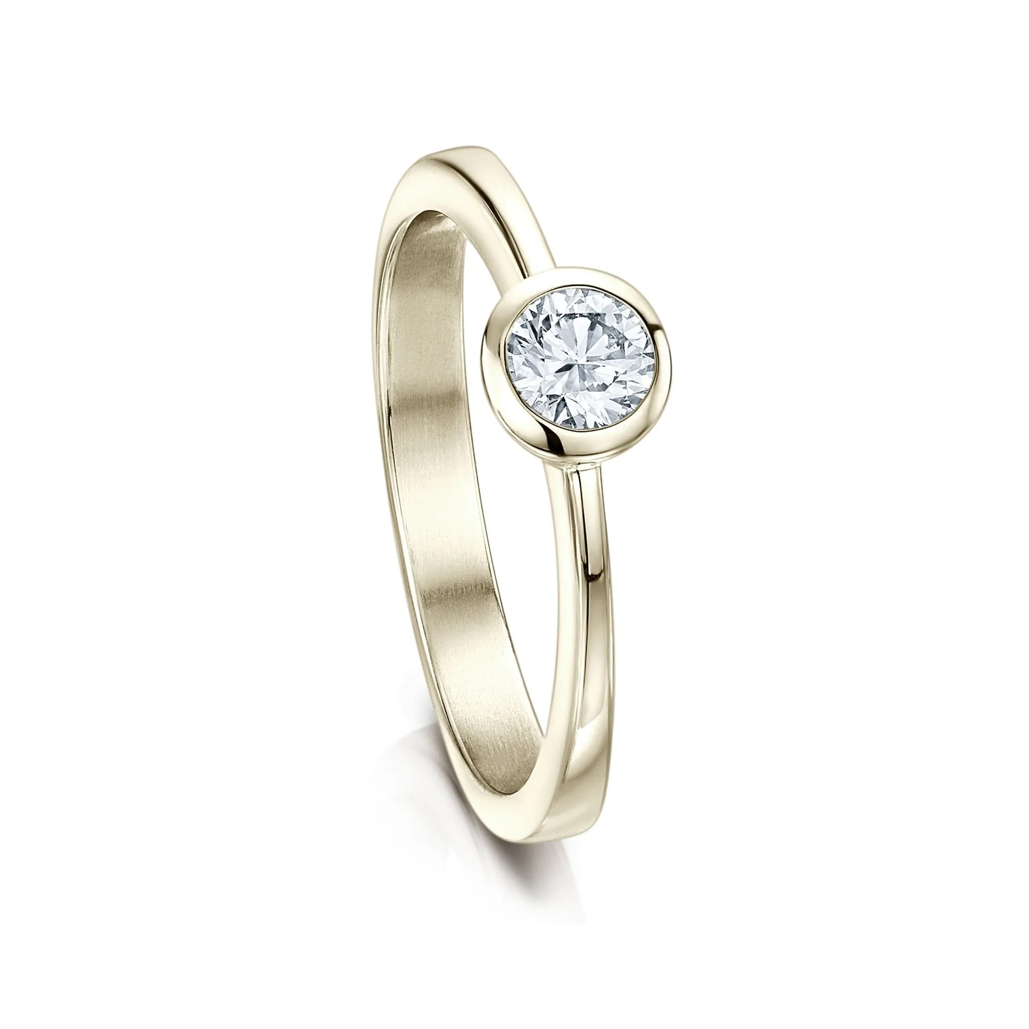 Contemporary 0.25ct Solitaire Diamond Ring in 18ct White Gold