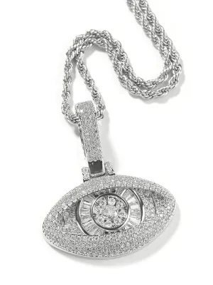 Cool copper set zircon eye pendant necklace