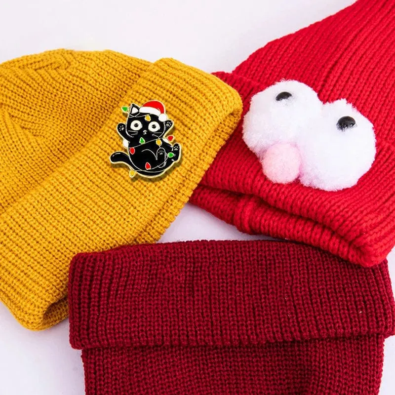 Creative Cat Pins Christmas Brooches