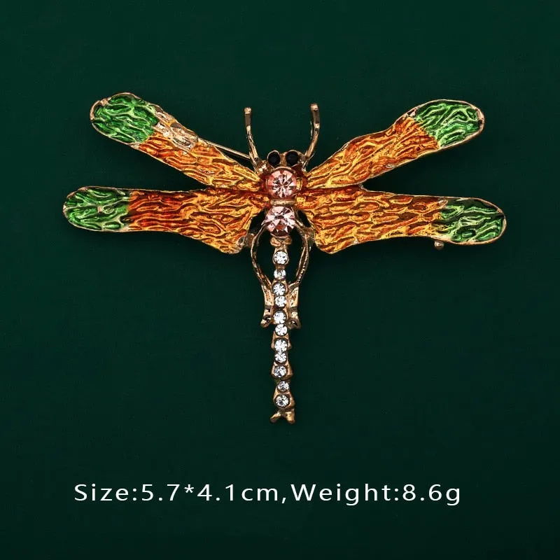 Creative Enamel Female Suit Bird Dragonfly Animal Pin Brooch