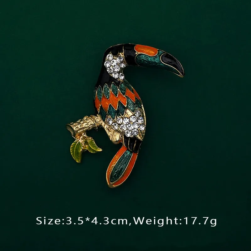 Creative Enamel Female Suit Bird Dragonfly Animal Pin Brooch