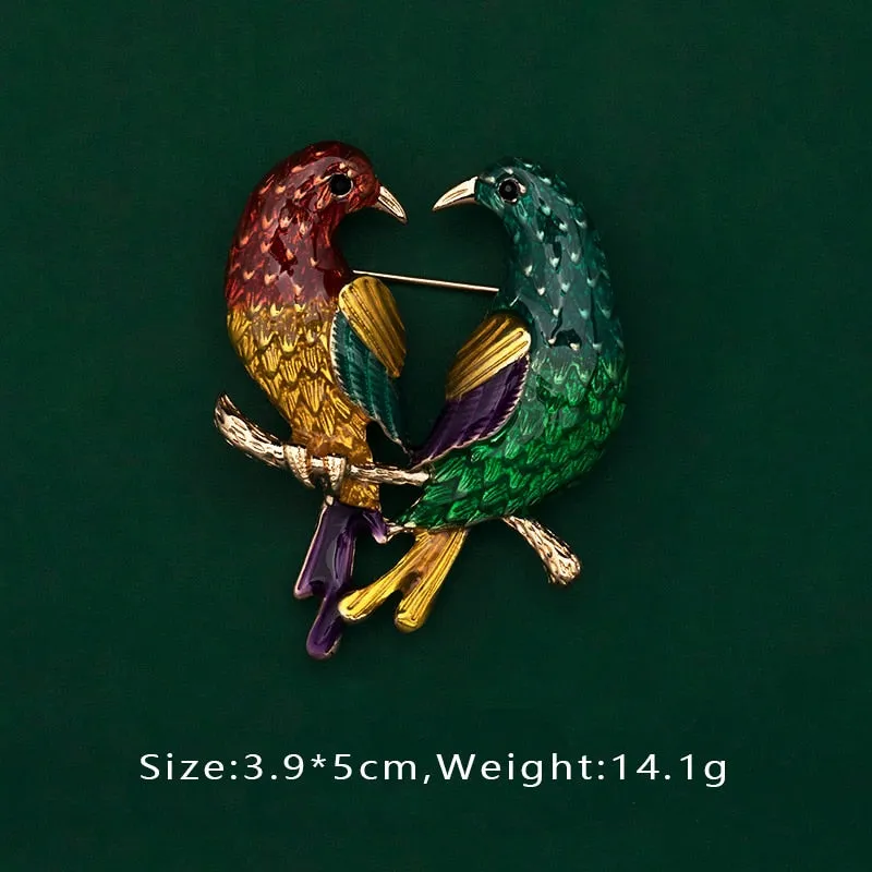 Creative Enamel Female Suit Bird Dragonfly Animal Pin Brooch