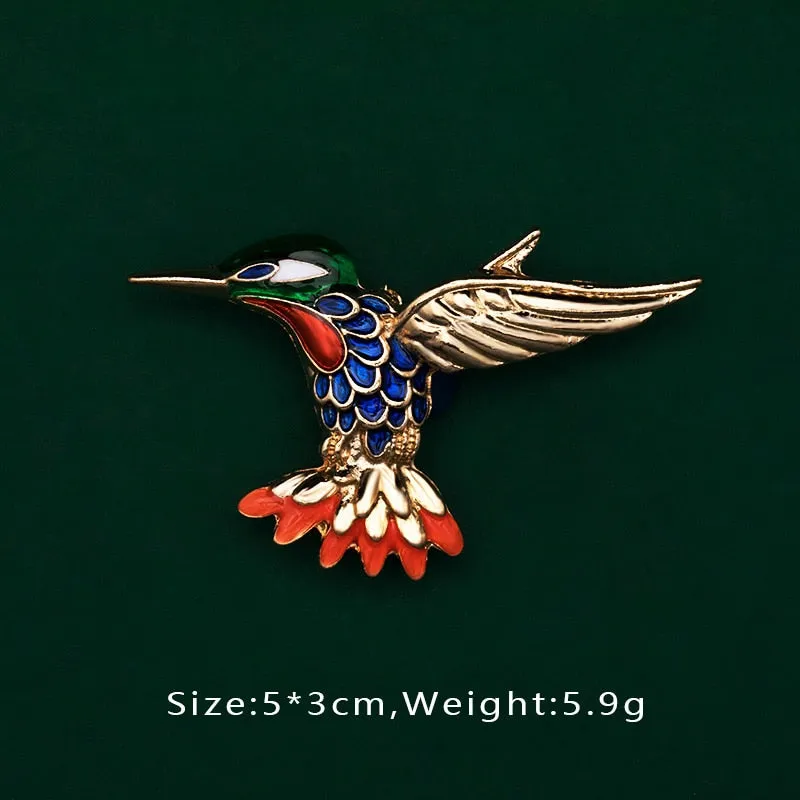 Creative Enamel Female Suit Bird Dragonfly Animal Pin Brooch