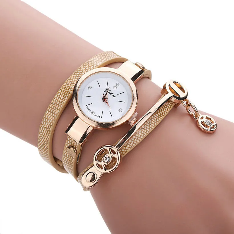 Creative Fashion Wrist Quartz Watches Women Leather Strap Band Popular Watch Shopping Travel Casual Quartz-watch