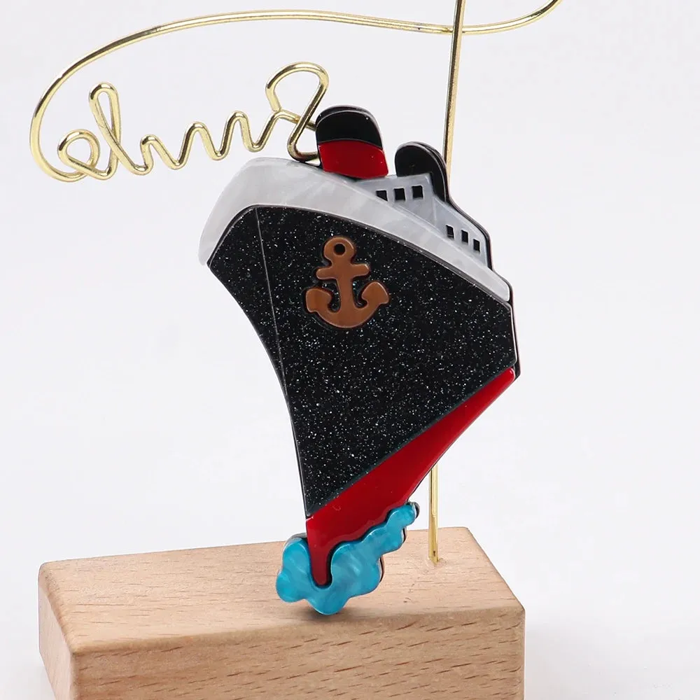 Cruise Ship Acrylic Brooch