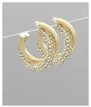 Crystal Double Hoops