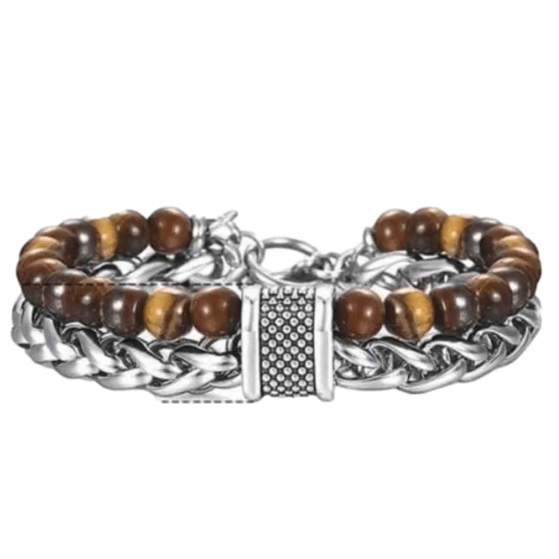 Cuban Link Stainless Steel Beaded Bracelets