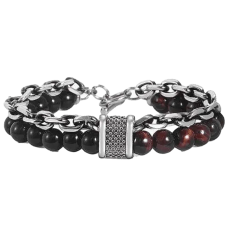 Cuban Link Stainless Steel Beaded Bracelets