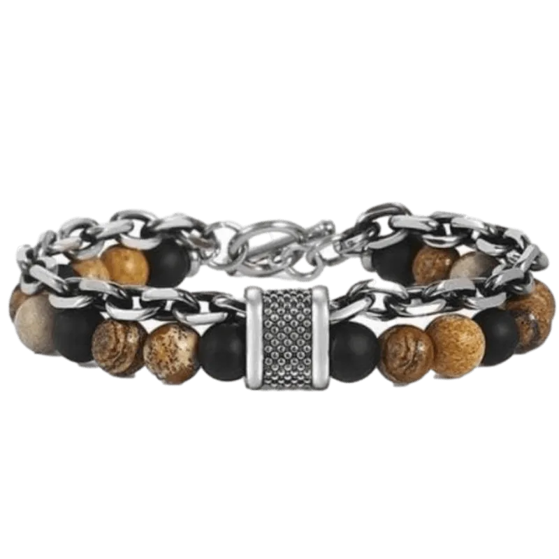 Cuban Link Stainless Steel Beaded Bracelets