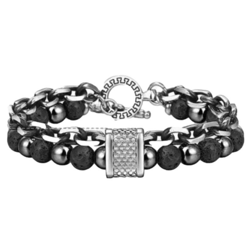 Cuban Link Stainless Steel Beaded Bracelets
