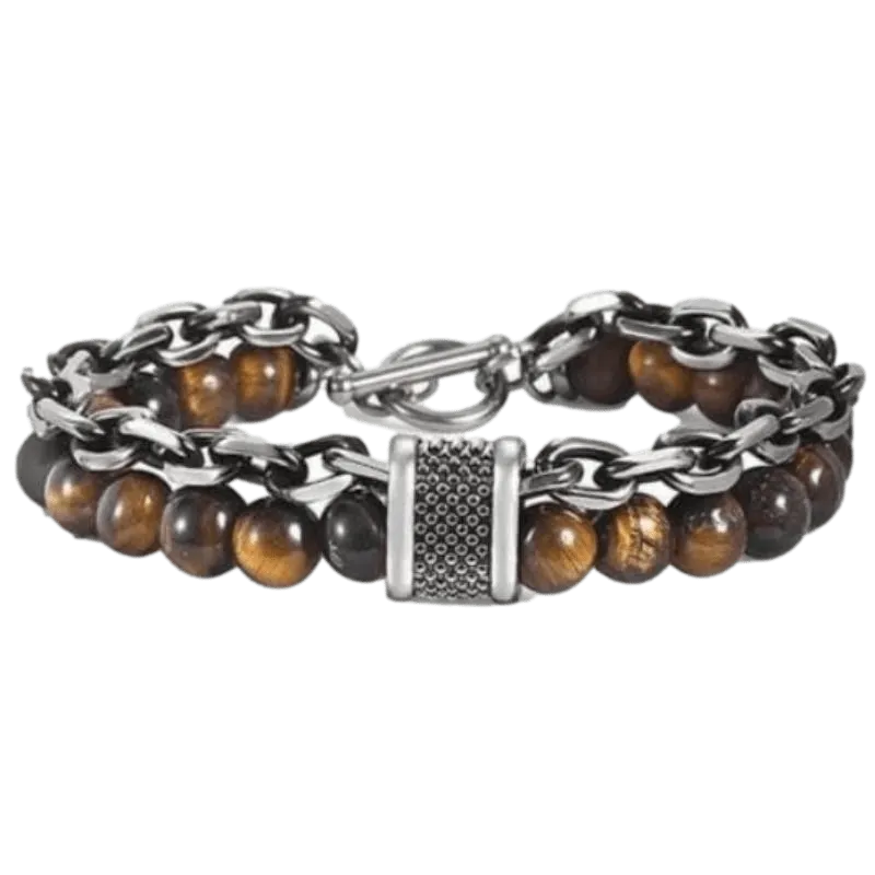 Cuban Link Stainless Steel Beaded Bracelets