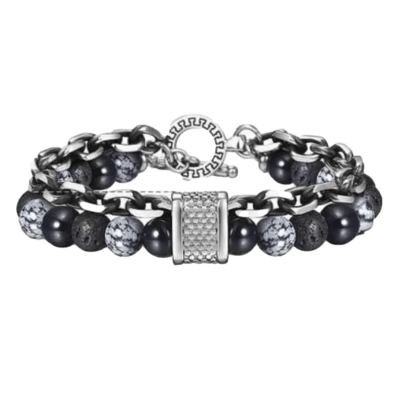 Cuban Link Stainless Steel Beaded Bracelets