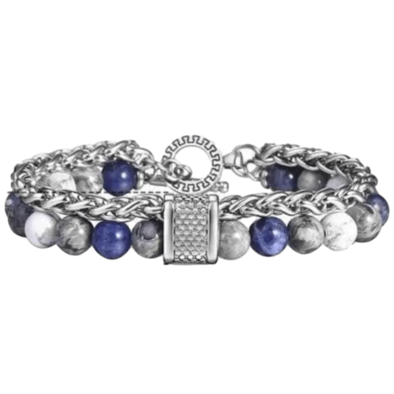 Cuban Link Stainless Steel Beaded Bracelets