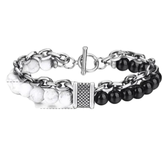 Cuban Link Stainless Steel Beaded Bracelets