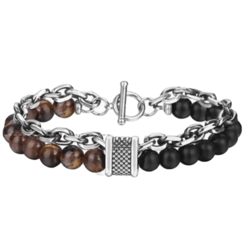 Cuban Link Stainless Steel Beaded Bracelets
