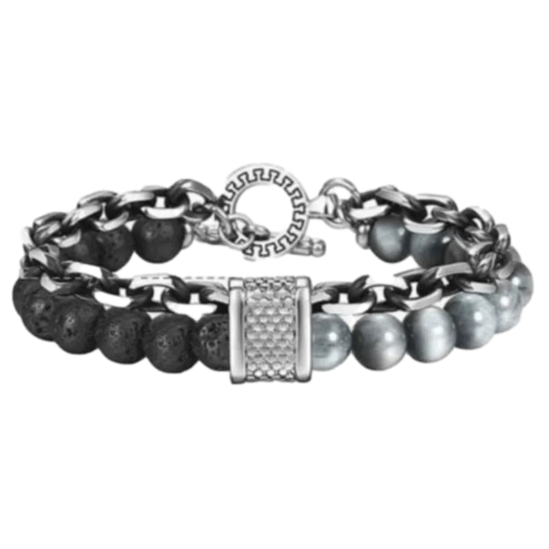 Cuban Link Stainless Steel Beaded Bracelets