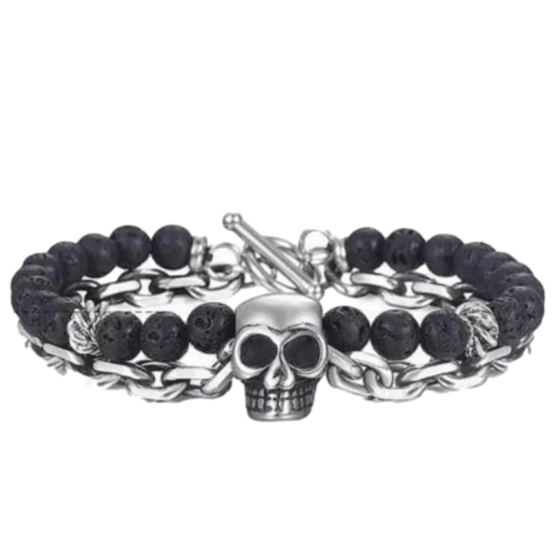 Cuban Link Stainless Steel Beaded Bracelets