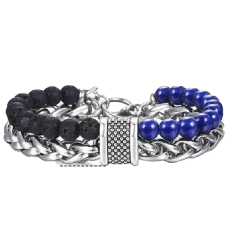 Cuban Link Stainless Steel Beaded Bracelets