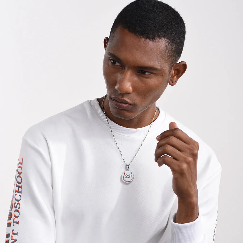 Custom Number Baseball Disc Necklace Chain for Men