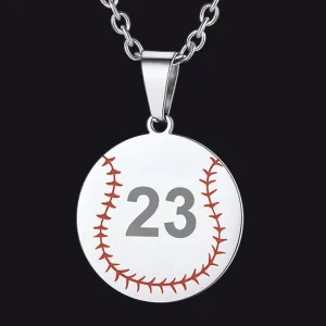 Custom Number Baseball Disc Necklace Chain for Men