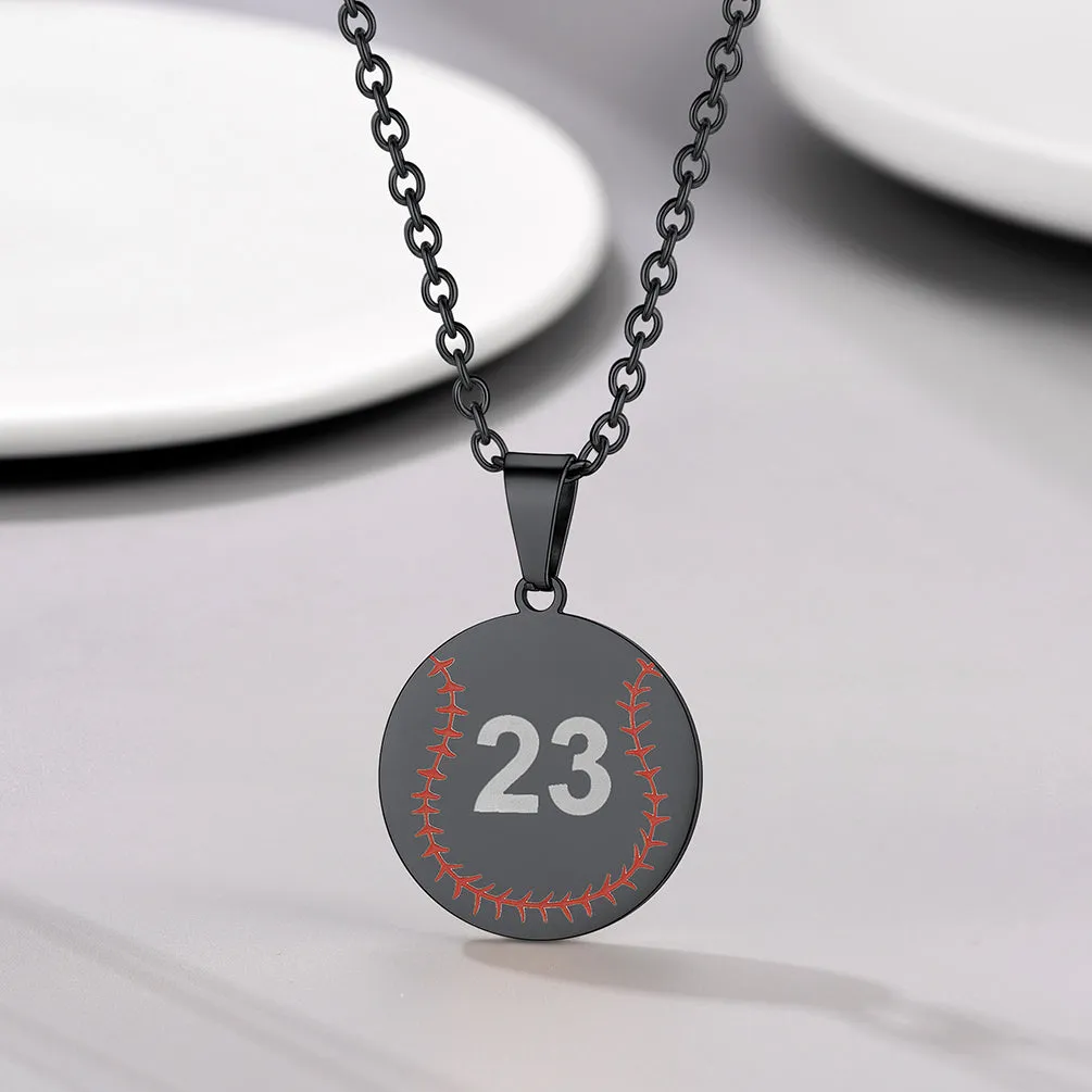 Custom Number Baseball Disc Necklace Chain for Men
