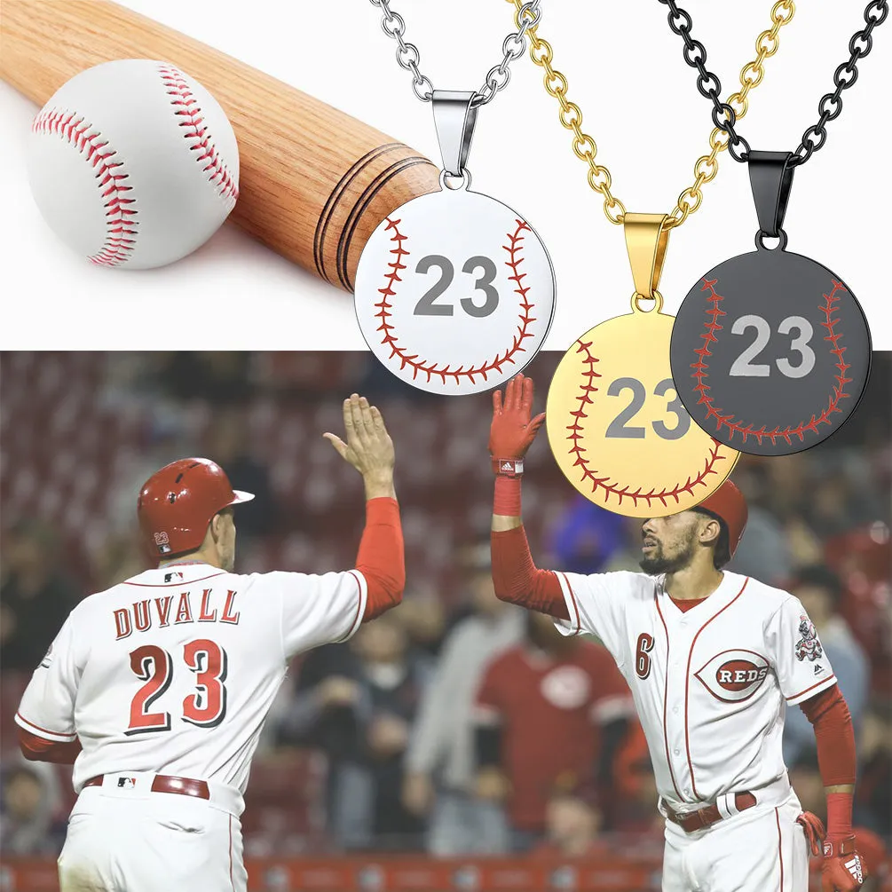 Custom Number Baseball Disc Necklace Chain for Men