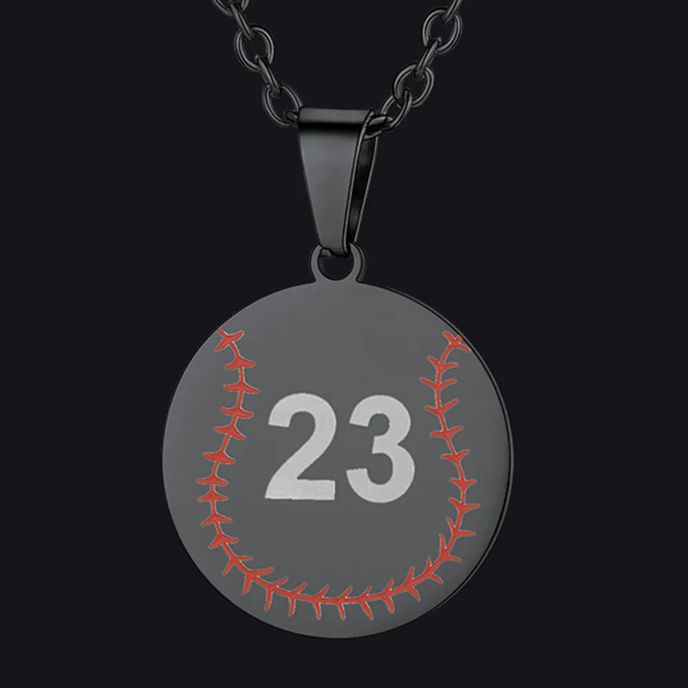 Custom Number Baseball Disc Necklace Chain for Men