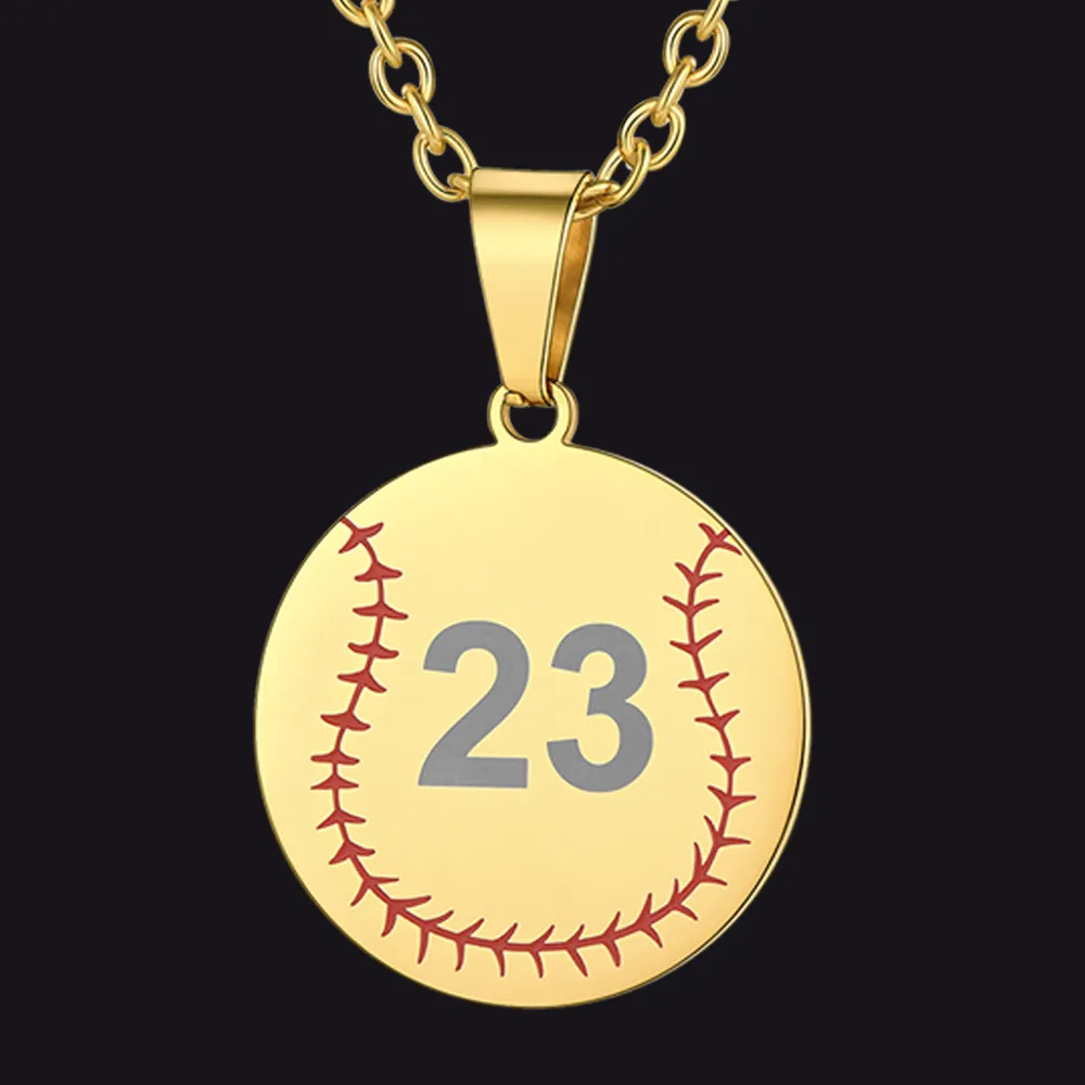 Custom Number Baseball Disc Necklace Chain for Men