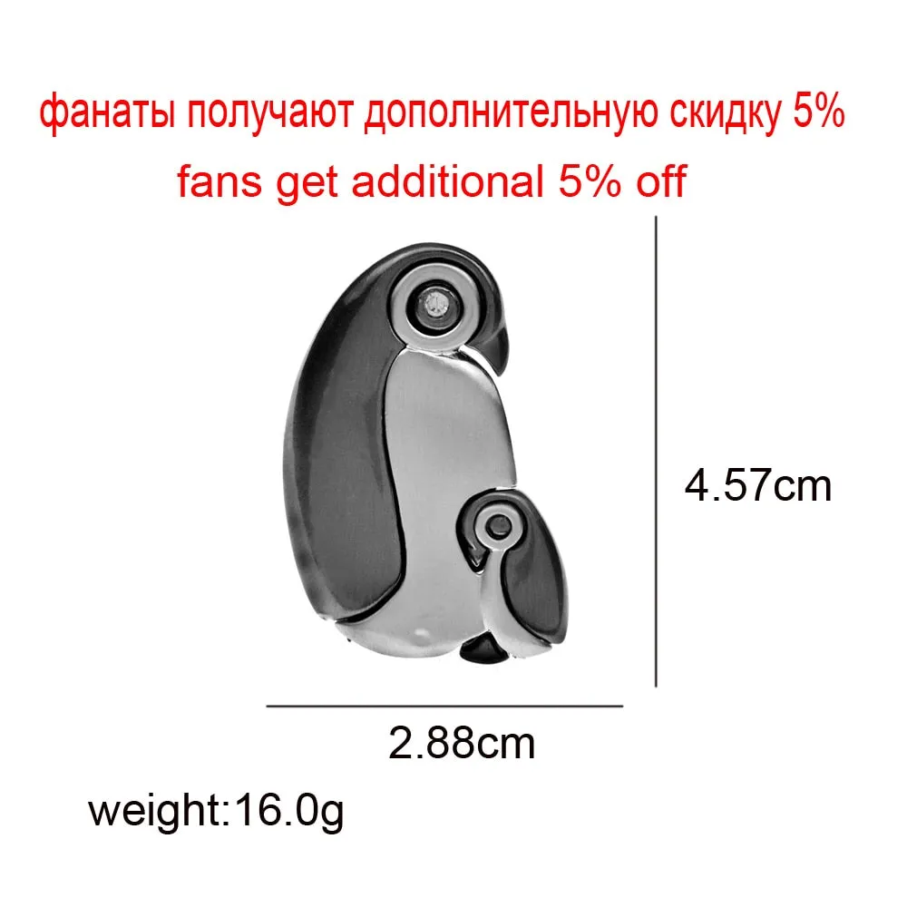 Cute Penguin Mother And Baby Brooches For Women