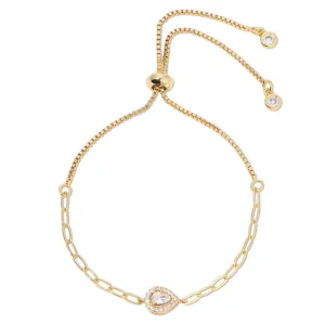 Cz Teardrop Pulley Bracelet