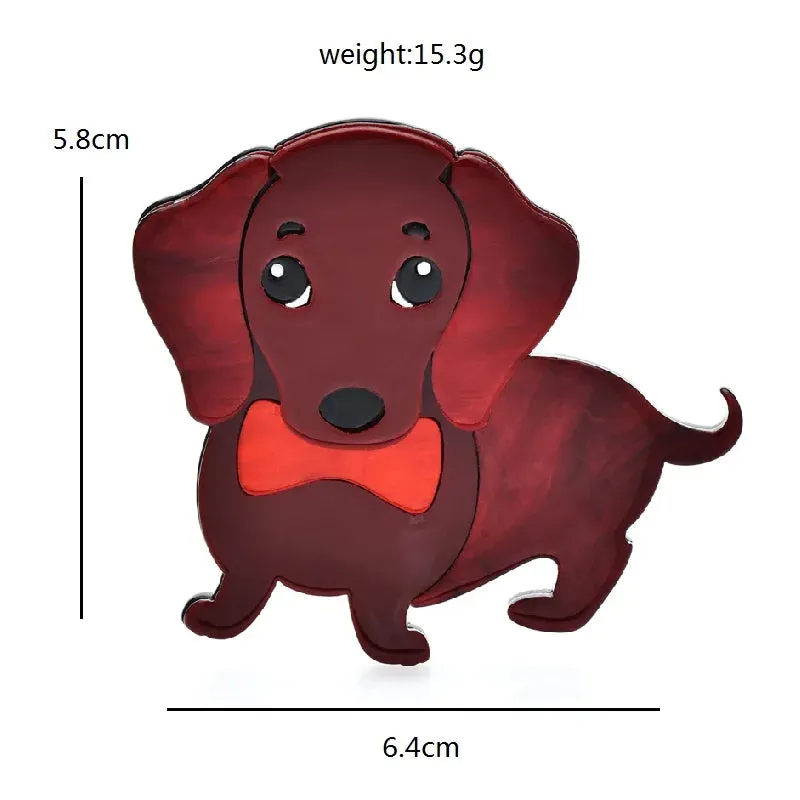 Dachshund Sausage Dog Acrylic Brooch