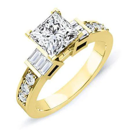 Daisy - GIA Natural Princess Diamond Engagement Ring