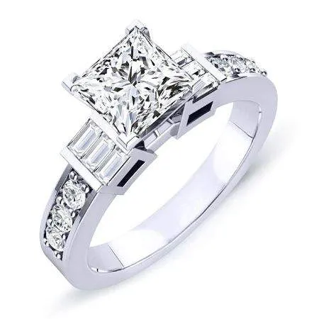 Daisy - GIA Natural Princess Diamond Engagement Ring