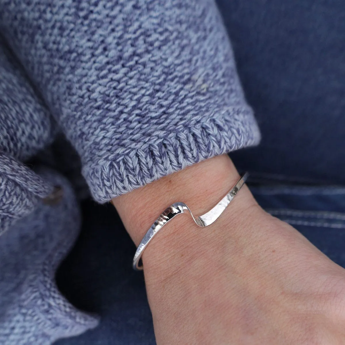 Delicate Hammered Swirl Cuff