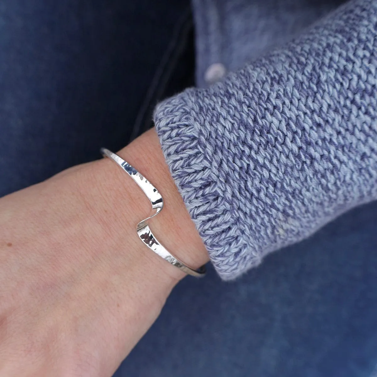 Delicate Hammered Swirl Cuff