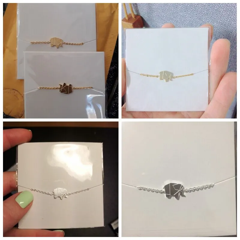 Delicate Petite Origami Elephant Bracelet
